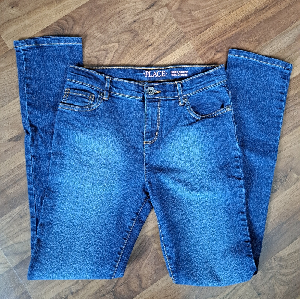 Girls 14 Slim Super Skinny Denim Blue Jean